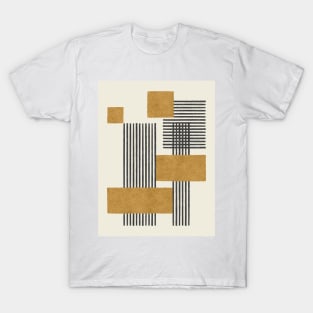 Stripes and Square Composition - Abstract T-Shirt